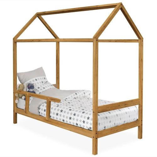 Paris Prix - Lit Enfant Cabane En Bois "May" 90x190cm Naturel