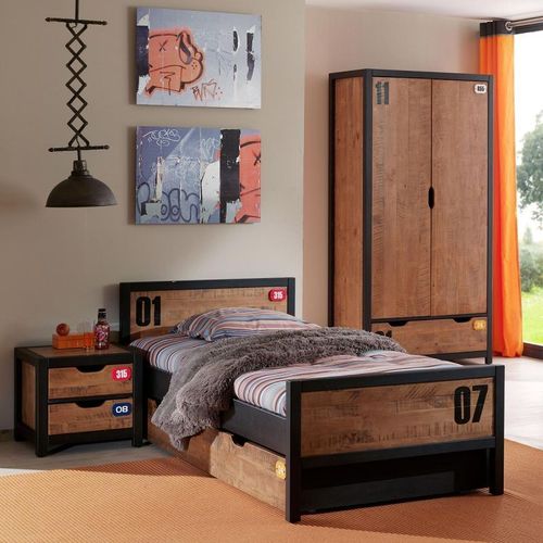 Chambre Complète Enfant 5p "Alex" Marron & Noir