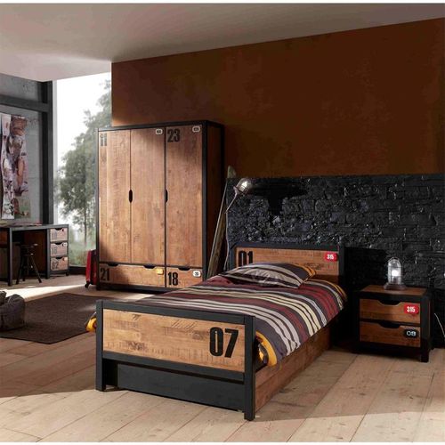 Chambre Complète Enfant 5p "Alex Ii" Marron & Noir