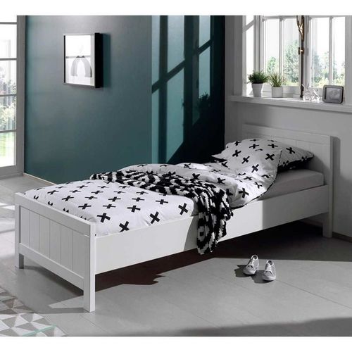 Pack - Lit Enfant & Sommier "Erik" 90x200cm Blanc