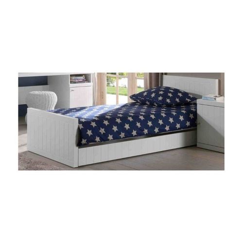 Pack - Lit Enfant & Sommier "Robin" 90x200cm Blanc