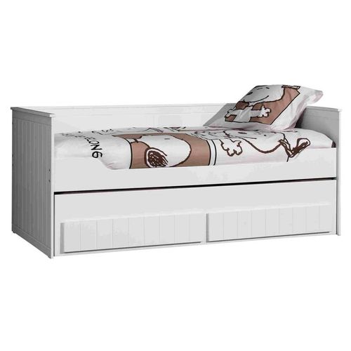 Pack - Lit Capitaine Enfant & Sommier "Robin" 90x200cm Blanc