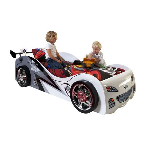 Pack - Lit Enfant & Matelas "Brap" 90x200cm Blanc