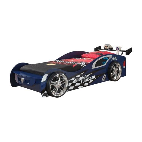 Pack - Lit Enfant & Matelas "Gran Turismo" 90x200cm Bleu