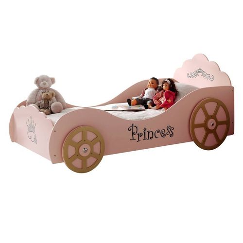 Pack - Lit Enfant & Matelas "Voiture" 90x200cm Rose