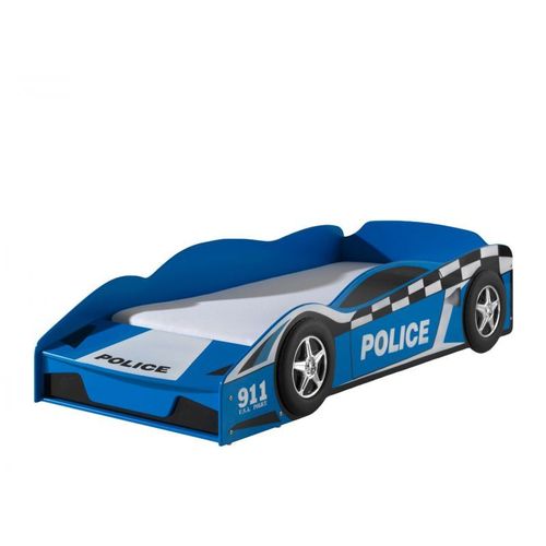 Pack - Lit Enfant & Matelas "Police" 70x140cm Bleu