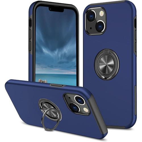 Pour Apple Iphone 13 Pro Coque, Anneau Invisible Protection Du Pc + Tpu Pour Apple Iphone 13 Pro Coque Étui Housse Case Hzjz-Bleu