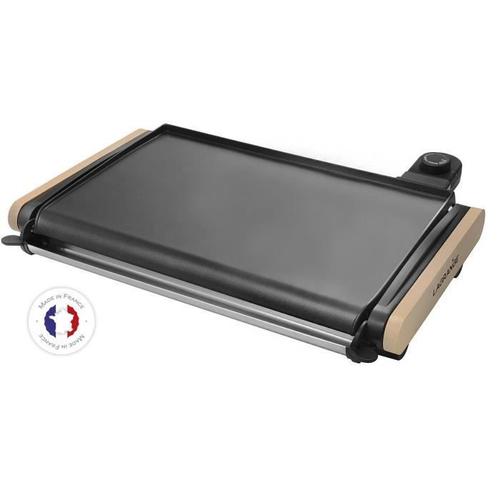 Lagrange Equilibre - Plancha électrique aluminium avec revêtement anti adhésiff - 43x28cm  - bois clair