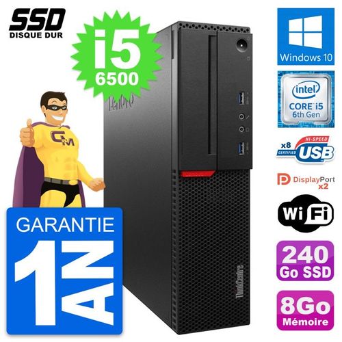PC Lenovo ThinkCentre M800 SFF Intel i5-6500 RAM 8Go SSD 240Go Windows 10 Wifi