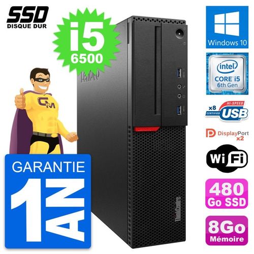 PC Lenovo ThinkCentre M800 SFF Intel i5-6500 RAM 8Go SSD 480Go Windows 10 Wifi