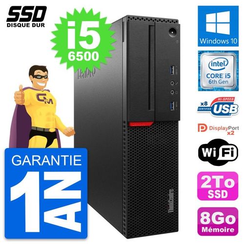 PC Lenovo ThinkCentre M800 SFF Intel i5-6500 RAM 8Go SSD 2To Windows 10 Wifi