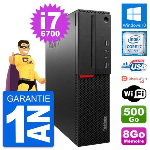 PC Lenovo ThinkCentre M800 SFF Core i7-6700 RAM 8Go Disque 500Go Windows 10 Wifi