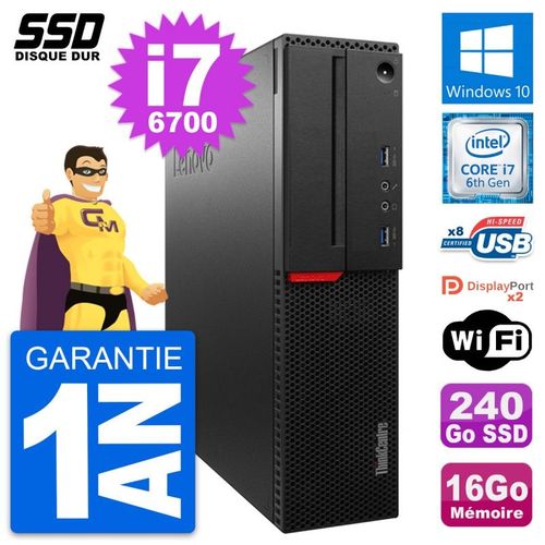 PC Lenovo ThinkCentre M800 SFF Intel i7-6700 RAM 16Go SSD 240Go Windows 10 Wifi