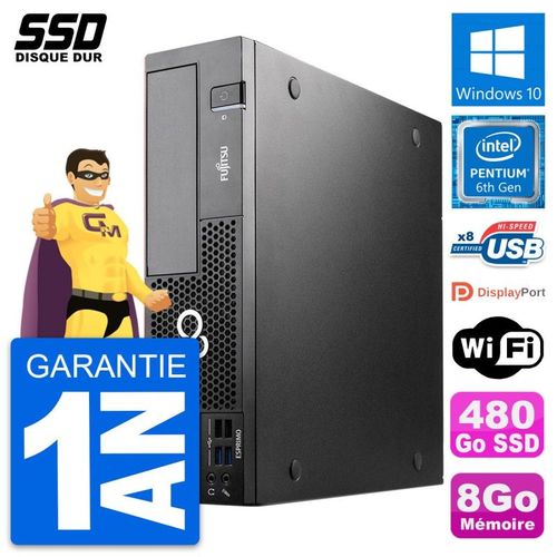 PC Fujitsu Esprimo D556 DT Intel Pentium G4400 RAM 8Go SSD 480Go Windows 10 Wifi