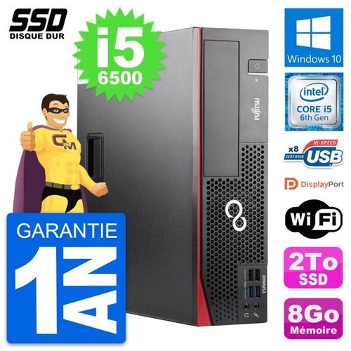 PC Fujitsu Esprimo D556 DT Intel Core i5-6500 RAM 8Go SSD 2To Windows 10 Wifi