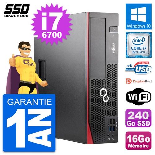PC Fujitsu Esprimo D556 DT Intel Core i7-6700 RAM 16Go SSD 240Go Windows 10 Wifi