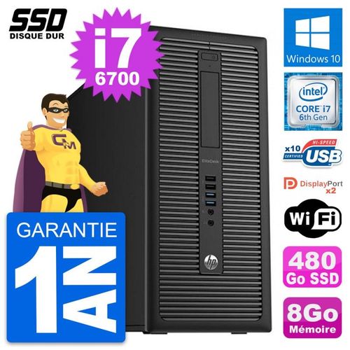 PC Tour HP EliteDesk 800 G2 Intel i7-6700 RAM 8Go SSD 480Go Windows 10 Wifi