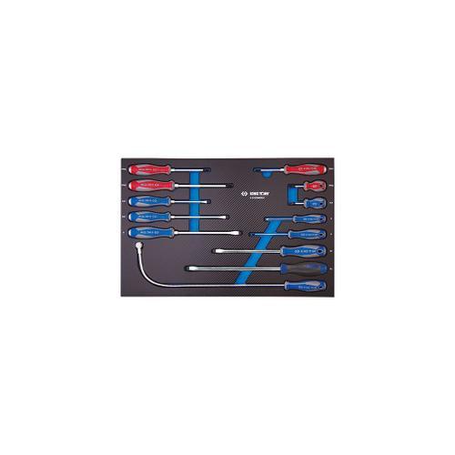 Plateau EVAWAVE de tournevis à fente et Phillips, et doigt magnétique - 13 pcs