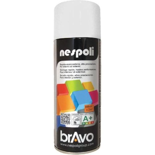 Aérosol peinture blanc ral9016 teintes vives 400 ml. NESPOLI
