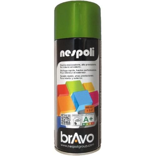 Aérosol peinture professionnelle satiné vert olivier 400 ml. NESPOLI
