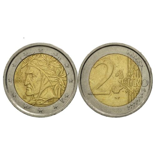 Pièce De 2 Euros- Italie 2002 Dante Alighieri Italie-Rare