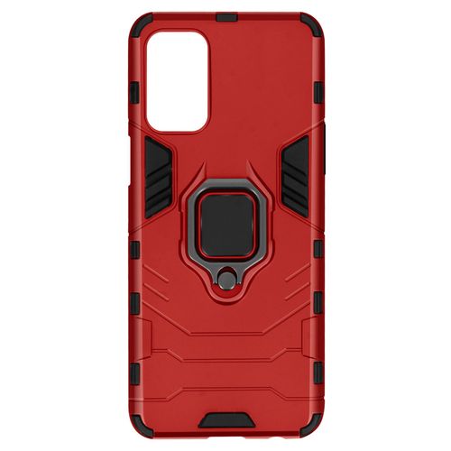 Coque Oppo A74 5g Et A54 5g Hybride Antichoc Bague Métallique Support Rouge