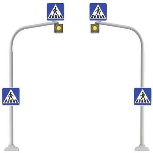 Feu Pour Passage Piéton Busch 5916 H0 Jeu De 2 Avec Passage Piéton À Appliquer Kit 1 Pc(S)-Busch