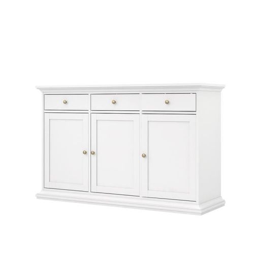 Tvilum Enfilade 3 Portes 3 Tiroirs - Blanc - L 143,7 X P 46,1 X H 91,7 Cm