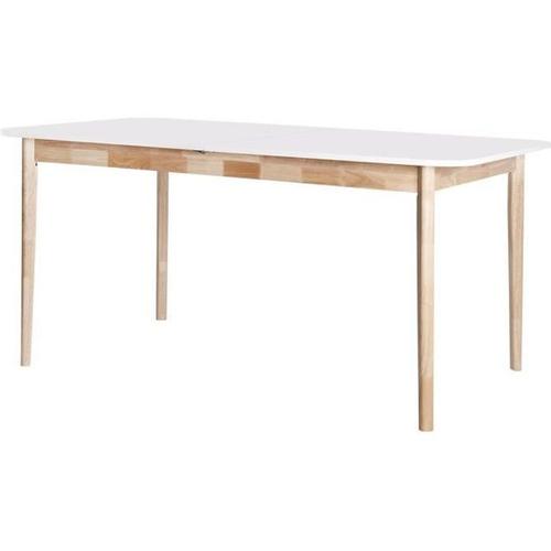 Table A Manger Extensible - En Mdf Avec Piétement En Bois Hévéa Massif - 160 / 200 Cm - Julia