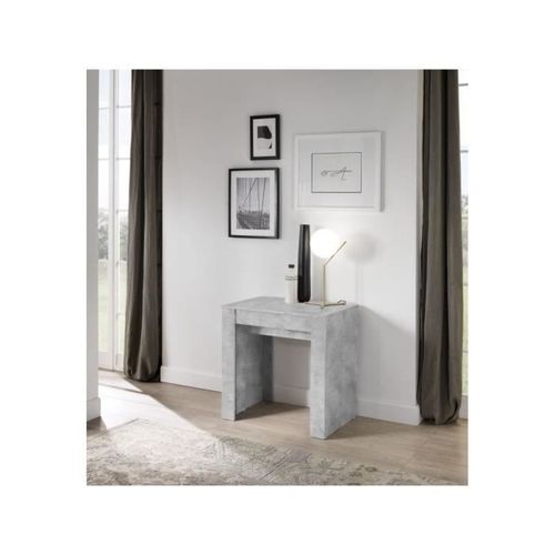 Table Console Extensible - Blanc Laqué Brillant - L 254 X P 79 X H 78 Cm - Isabella