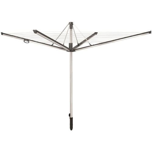 LEIFHEIT 85276 Séchoir parapluie Linomatic 500 Plus, étendoir jardin 50 metres, rétractation automatique des fils, hauteur ajustable