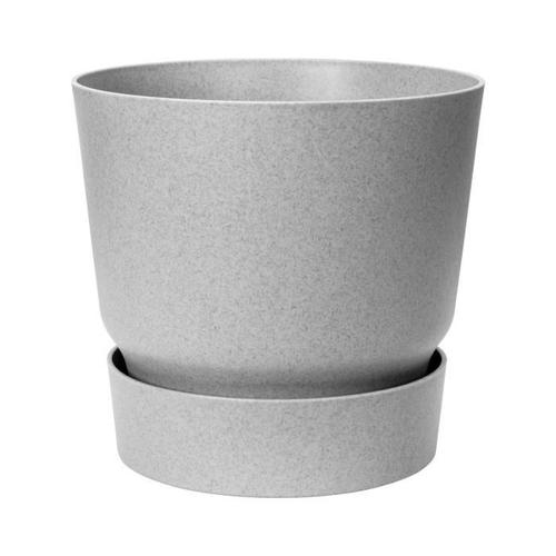 Elho Pot De Fleurs Rond Greenville 30 - Extérieur - Ø 29,5 X H 27,8 Cm - Gris Béton Vivant