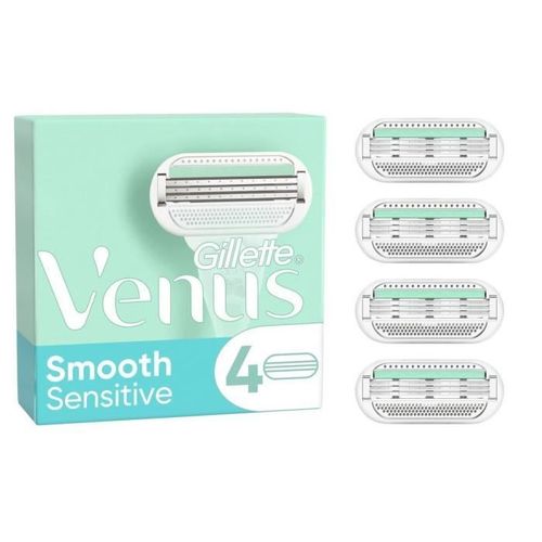 Gillette Venus Rasoir Feminin Smooth Sensitive Lames X4 