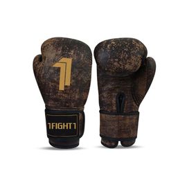 1fight1, Gants De Boxe Cuir Competition Vintage, Marron, Taille 14oz