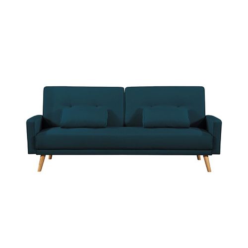 Canapé Droit Scandinave Elga Convertible 3 Places En Tissu - Bleu