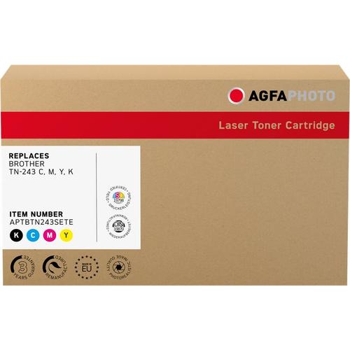 Compatible avec Brother TN-243CMYK Agfa Photo APTBTN243SETE Multipack Noir / Cyan / Magenta / Jaune