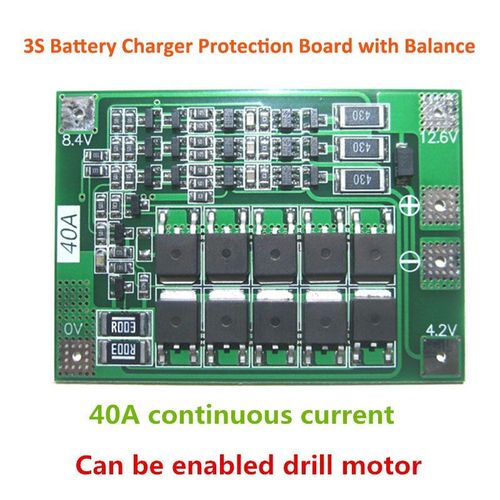 3S 40A Batterie Lithium-ion 1S/2S/3S/4s/5s, chargeur 18650, carte de Protection BMS PCB, Module de cellule Lipo avec équilibreur
