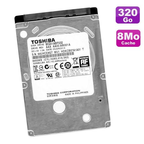 Disque Dur 320Go SATA III 2.5" TOSHIBA MQ01ABF032 069CJ7 6Gbps 5400RPM 8Mo