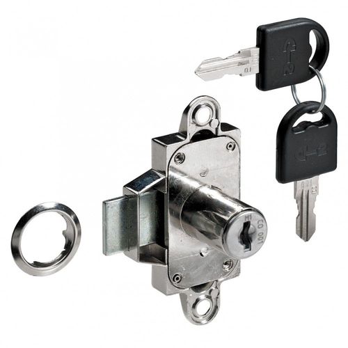 Serrure de meuble acier en applique HETTICH 25 mm réversible