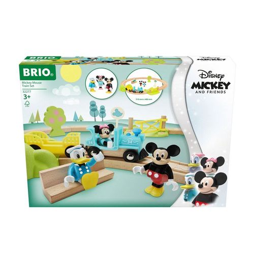 Disney Brio Circuit Mickey Mouse - Coffret Complet 18 Pieces - Circuit De Train En Bois - Ravensburger - Des 3 Ans - 32277