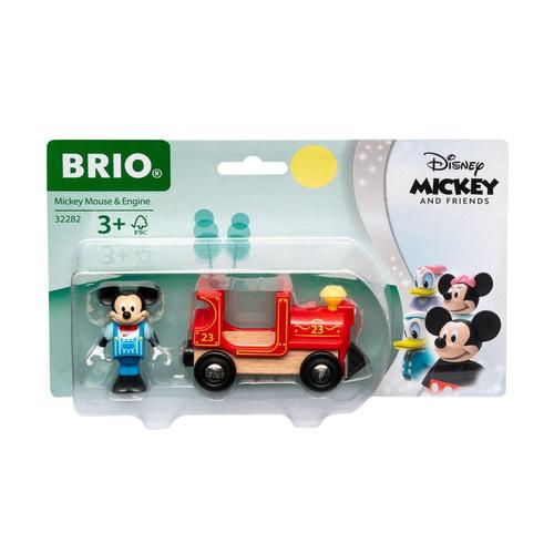 Disney Brio Mickey Mouse & Locomotive - Train Sans Pile Pour Circuit De Train En Bois - Ravensburger - Des 3 Ans - 32282