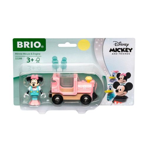 Disney Brio Minnie Mouse & Locomotive - Train Sans Pile Pour Circuit De Train En Bois - Ravensburger - Des 3 Ans - 32288