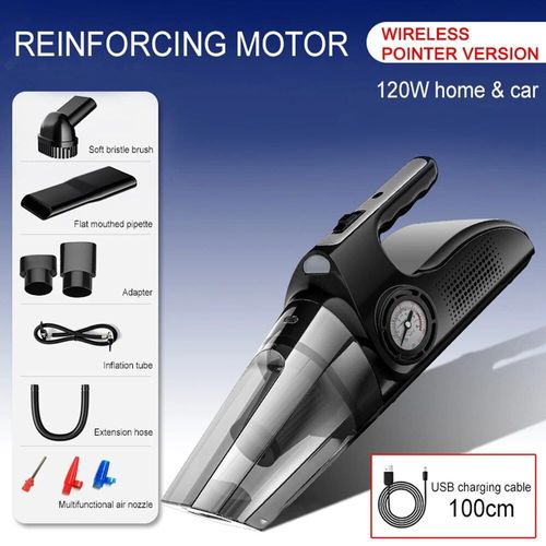 Aspirateur À Main Portable Pour Voiture,6000pa,Pompe À Air 120w,Détection Automatique De La Pression Des Pneus,Compresseur D'air Puissant - Type Wireless-01