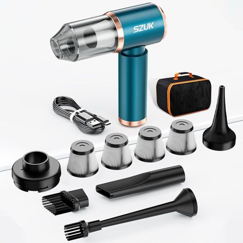 SZUK-Mini aspirateur de voiture sans fil,machine portable pour déterminer les livres,clavier de voiture et de maison,90000pa aspirateur voiture puissant sans fil aspirateur vo - Type Blue 4hapa bag