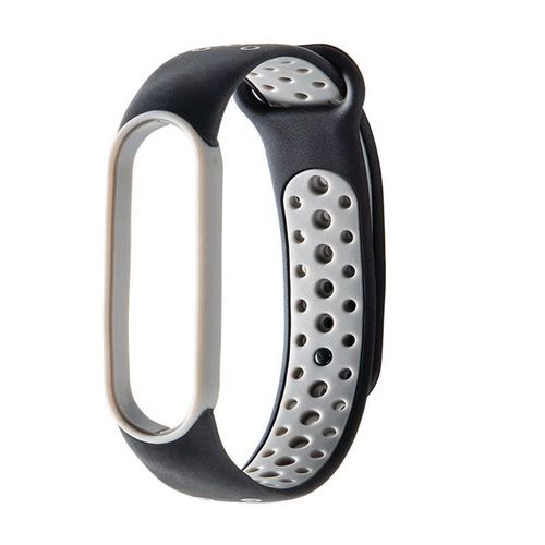 Remplacement Du Bracelet De Montre En Tpu Pour Xiaomi Mi 5/6 Band Noir + Gris