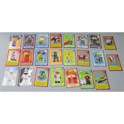 Vingt Trois Cartes Auchan 2018 Crée Ton Monde Lego Pour Compléter Un Jeu Existant Ou Se Créer Son Propre Jeu De Cartes - Cartes 5.5x8cm Toutes Différentes - Barres De Lego Au Dos