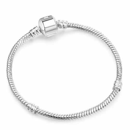 Orthèse Code 10 Style 3mm Diamètre 17-21cm Couleur Argent Bricolage Serpent Chaîne Fine Breloque Bracelets Pour Femme Bijoux Cadeaux