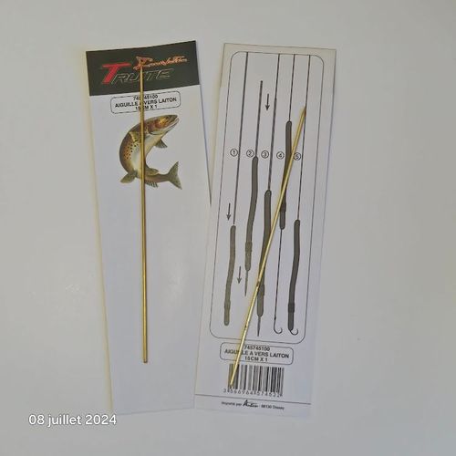 Lot De 2 Aiguilles À Vers En Laiton Creux Solide , 15 Cm Autain , Truite