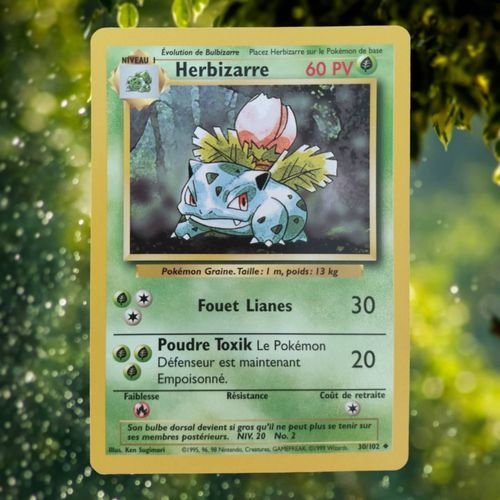 Carte Pokémon Herbizarre 30/102, Première Édition De 1995, Très Bon État