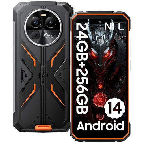 Blackview BV8100 Smartphone Incassable 6,5"" (8+16)Go+256Go 50MP+32MP 8800mAh Dual SIM Android 14 - Orange